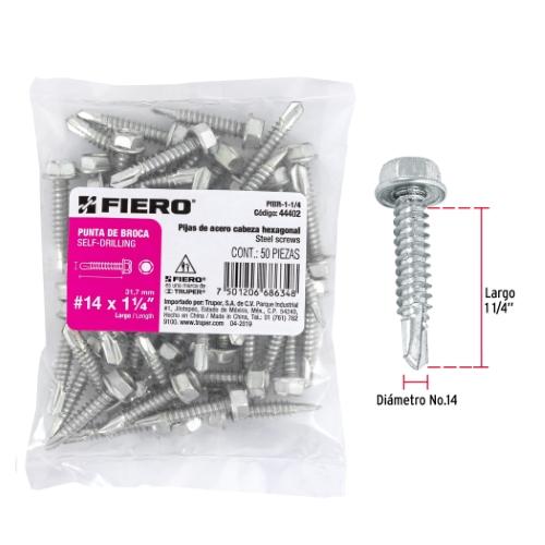 PIJA HEXAGONAL PUNTA BROCA 11/4 C/50PZ FI