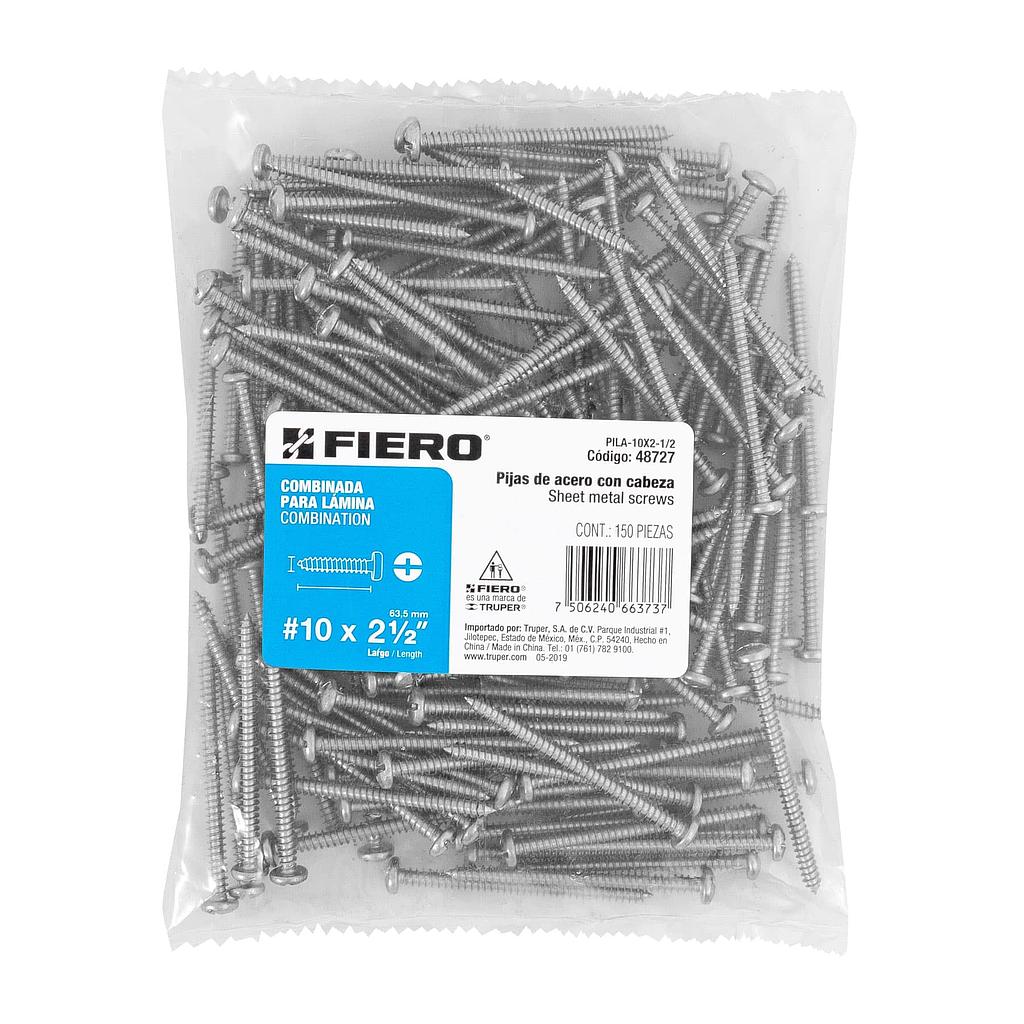 BOLSA CON 150 PIJAS PARA LAMINA No. 10 X 2-1/2" FIERO