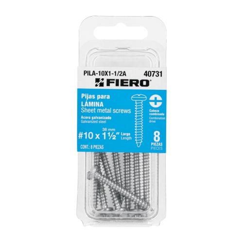 BLISTER CON 8 PIJAS PARA LAMINA #10 X 1-1/2" FIERO