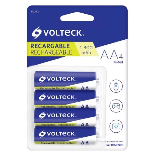 PILA RECARGABLE AA 4 PZA 1300MAH VOLTECH