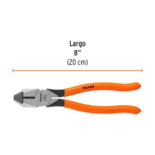PINZA PARA ELECTRICISTA 8" USO RUDO MANGO PVC TRUPER