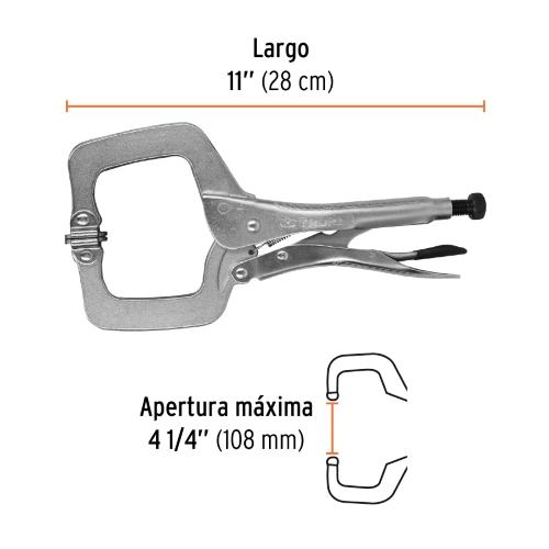 PINZA DE PRESION 11" TIPO "C" CON MORDAZA AUTOAJUSTABLE