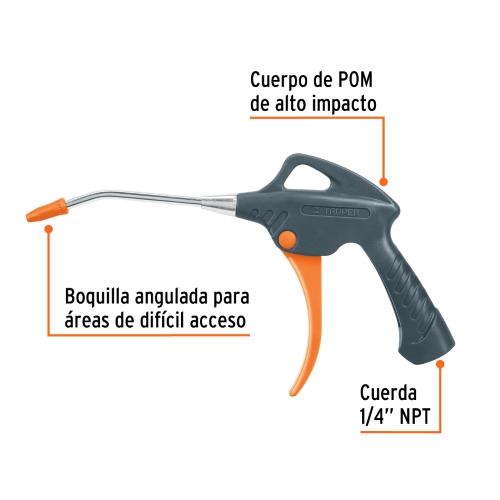 PISTOLA P/SOPLETEAR PLASTICA 90PSI TRUPE