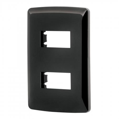 PLACA 2 MODULOS NEGRO ITALIANA VOLTECK