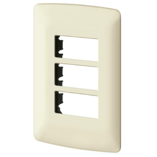 PLACA 3 MODULOS MARFIL ITALIANA VOLTECK
