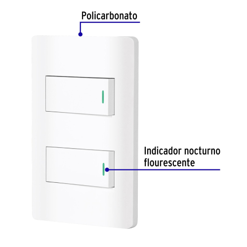 PLACA ARMADA BLANCA CON 2 INTERRUPTORES 1 MÓDULO, LISBOA