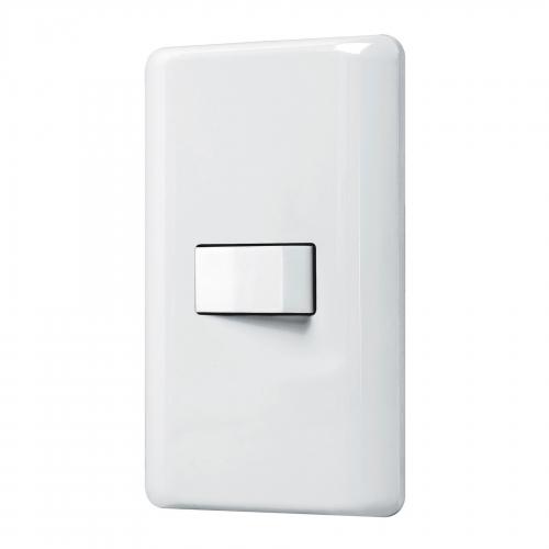 PLACA C/1 APAGADOR 3 VIAS BLANCO BASIC