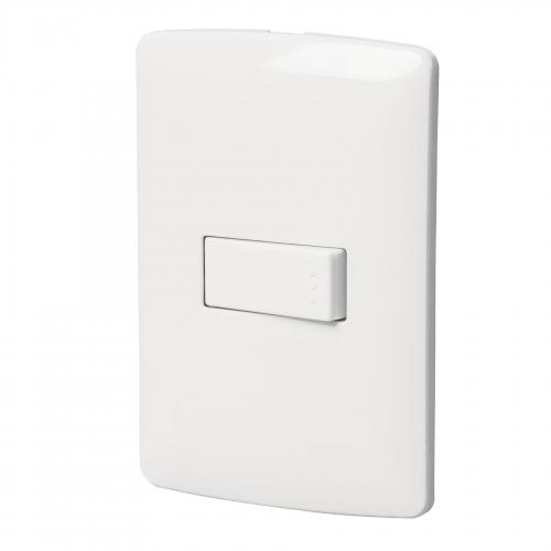 PLACA ARMADA 1 INTERRUPTOR SENCILLO BLANCO LINEA ITALIANA