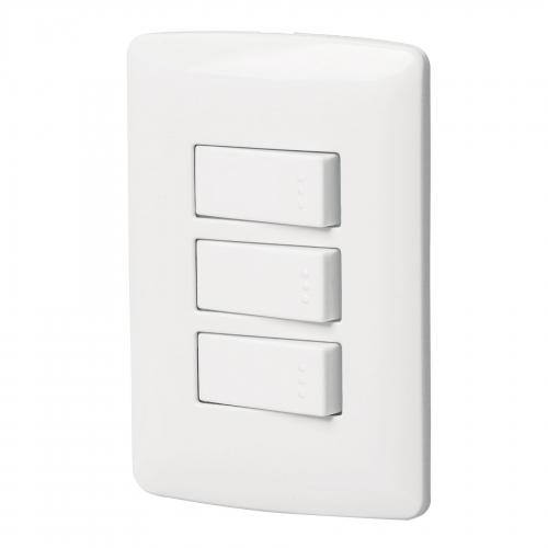 PLACA C/3 APAGADORES SENCILLO BLANCO ITA