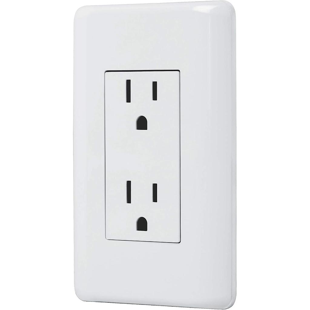 PLACA C/CONTACTO DUPLEX 2P+TIERRA BASIC