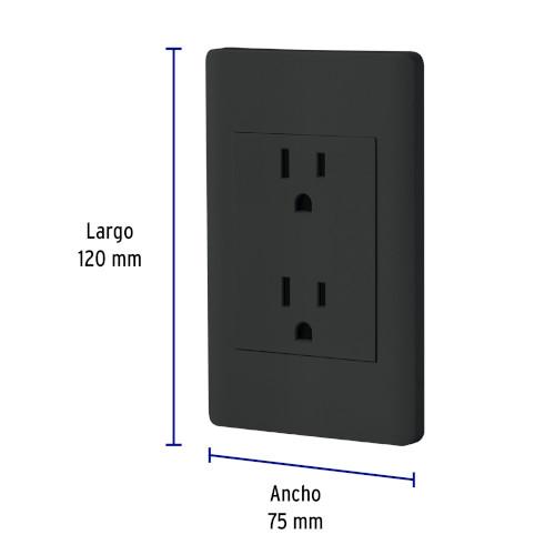 PLACA C/CONTACTO DUPLEX NEGRO LISBOA VOL