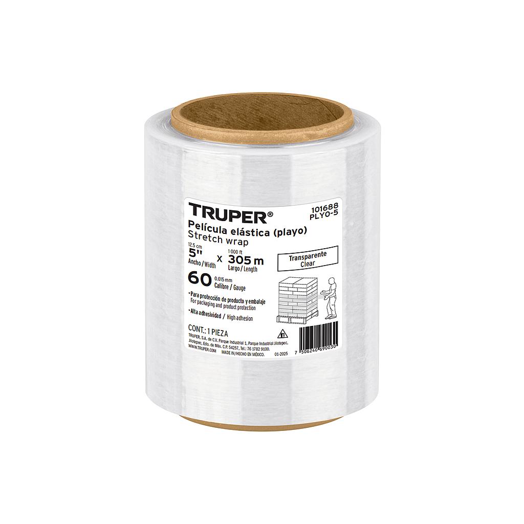 ROLLO DE 305 m PELICULA PLASTICA TRANSPARENTE PLAYO 5" CAL60