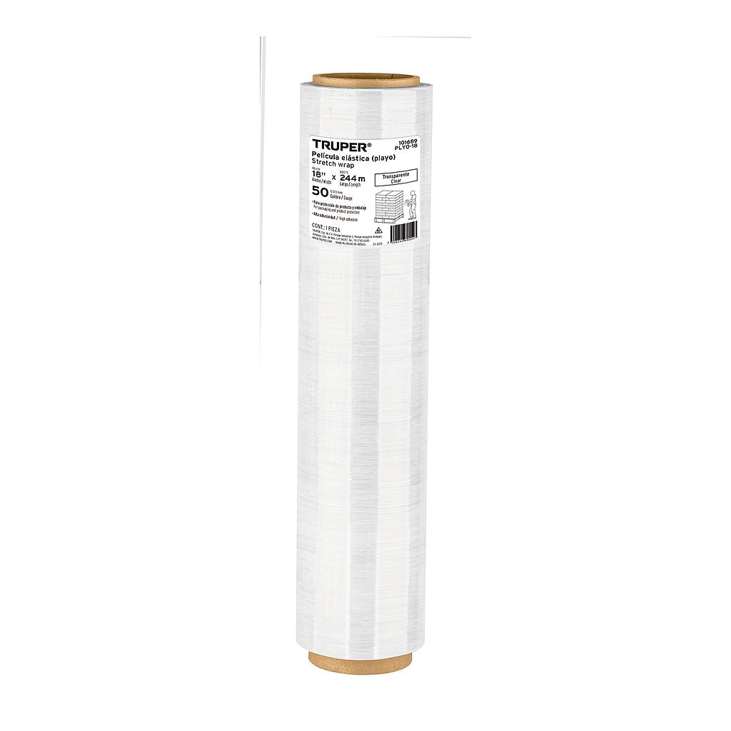 ROLLO DE 244 m PELICULA PLASTICA TRANSPARENTE PLAYO 18" CAL50