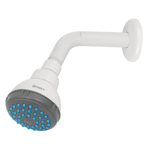 REGADERA PLASTICA REDONDA DE 2-1/2" GRIS-BLANCA FOSET BASIC