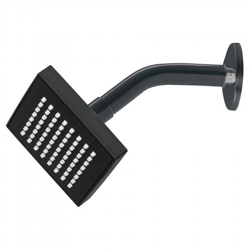 REGADERA CUADRADA DE 4" DE PLASTICO ABS CON BRAZO Y CHAPETON NEGRO FOSET AQUA