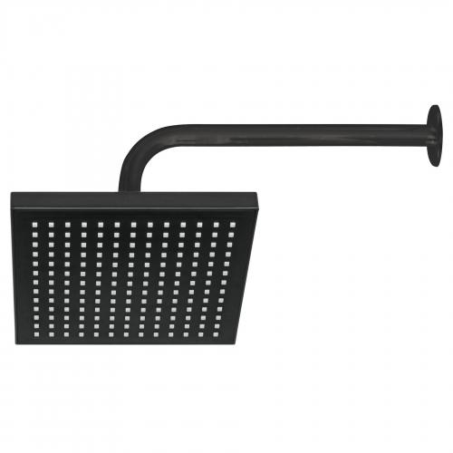 REGADERA CUADRADA DE 8" DE PLASTICO ABS CON BRAZO Y CHAPETON NEGRO FOSET AQUA