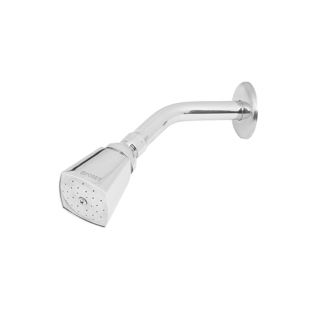 REGADERA CUADRADA DE 2" METALICA CON BRAZO Y CHAPETON CROMO FOSET AQUA