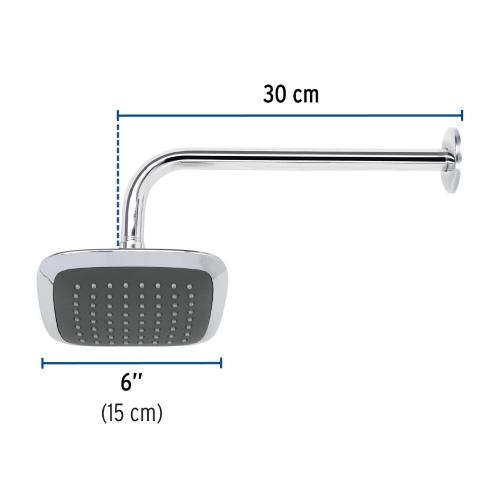 REGADERA CUADRADA 6 C/BRAZO AERO FOSET