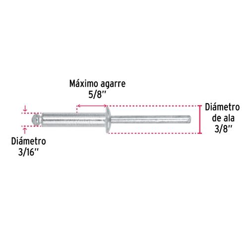 REMACHE 3/16 AGARRE 5/8B/50 PZ FIERO