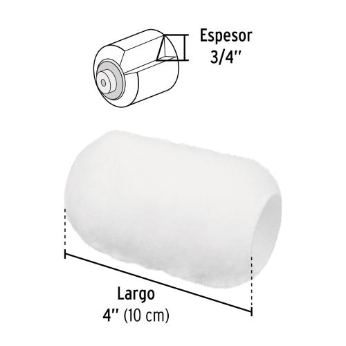 BOLSA CON 1 FELPA PARA MINI RODILLO POLIESTER 4" X 3/4" TRUPER