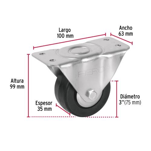 RODAJA HULE PLACA FIJA 3 C/BALERO FIERO