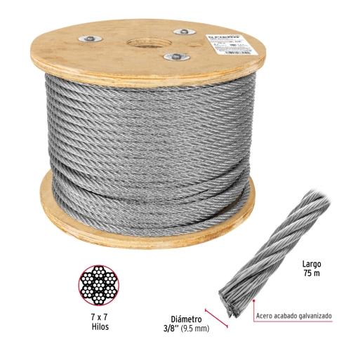 ROLLO 75M CABLE DE ACERO 3/8 7X7H FIERO
