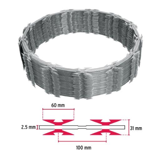 ROLLO CONCERTINA MÁXIMA SEGURIDAD 45 CM DIAMETRO X 8M FIERO