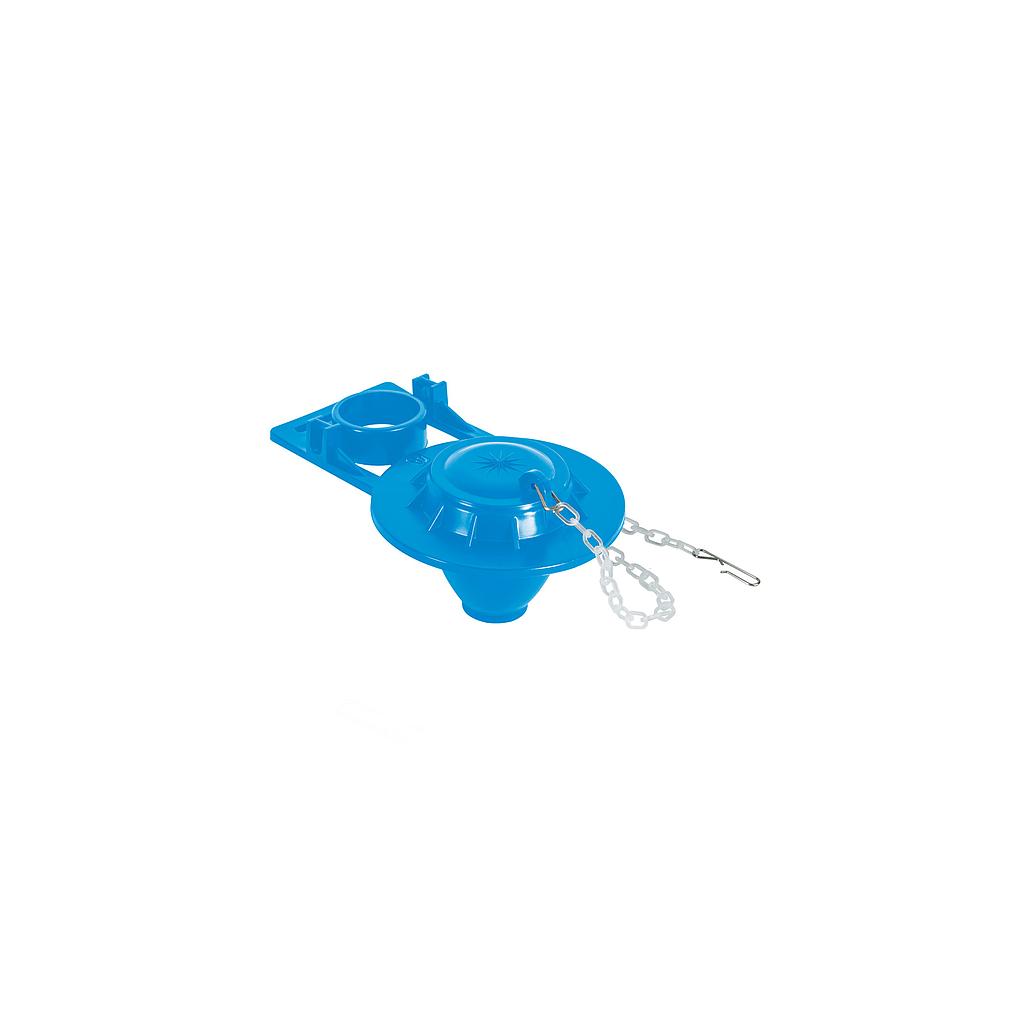 VALVULA SAPO DE 2" PARA WC PVC AZUL CADENA PLASTICA FOSET BASIC
