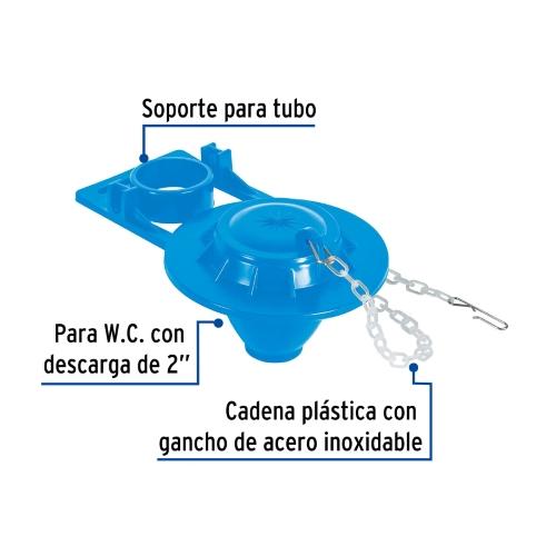 SAPO 2 Plg. PARA WC PVC AZUL CADENA PLASTICA FOSET BASIC