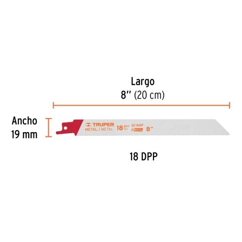 SEGUETA P/SABLE 2PZ P/METAL 8 18DPP TRU