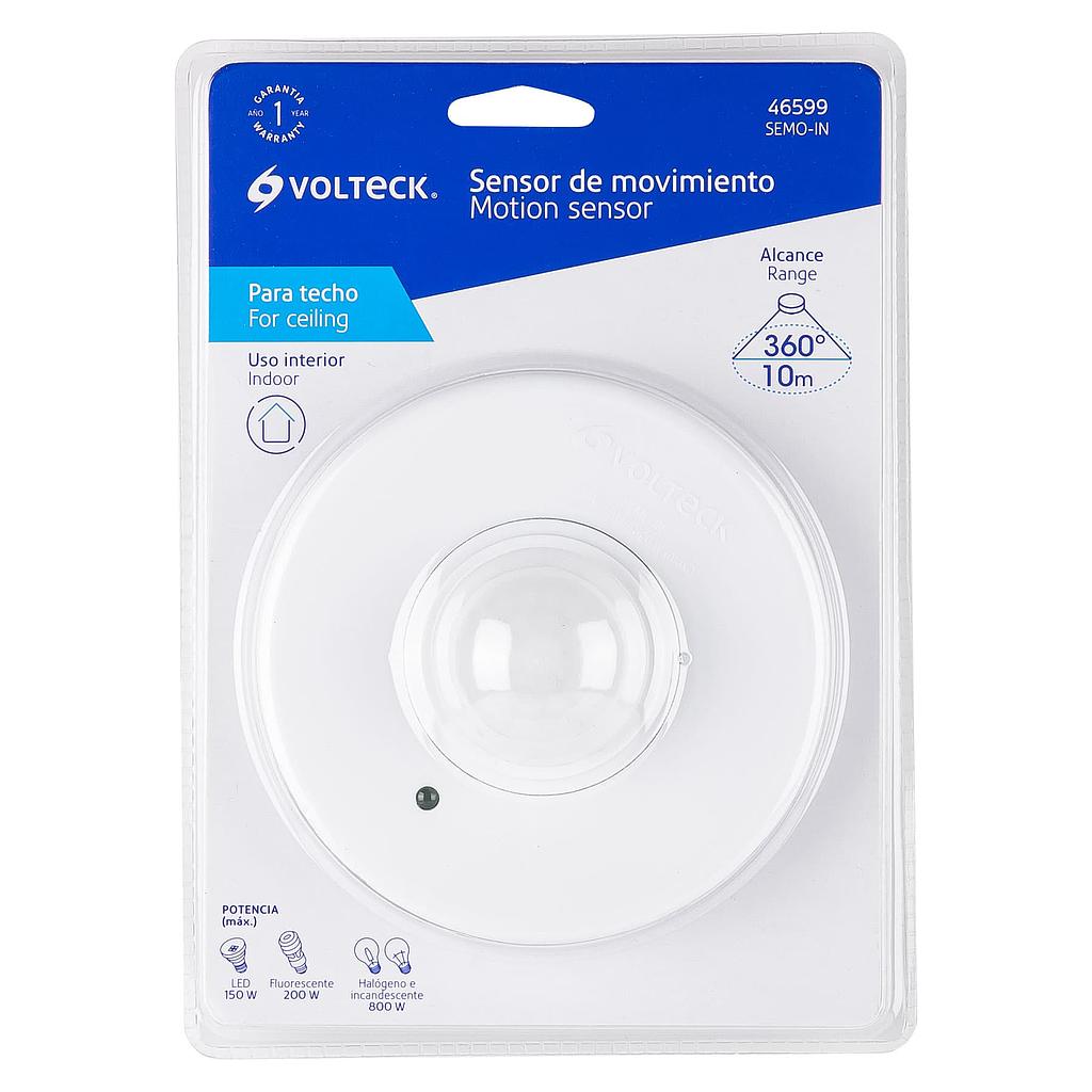 SENSOR DE MOVIMIENTO PARA TECHO, ALCANCE 10 M, VOLTECK