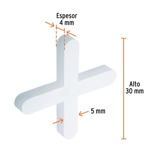 SEPARADORES DE LOSETA 5MM 100 PZ TRUPER