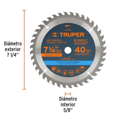 SIERRA P/MADERA 71/4 5/8 40D.CIRCU TRUP