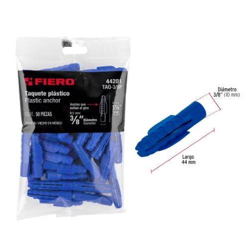 TAQUETES DE PLASTICO 3/16 B/50 PZ FIERO