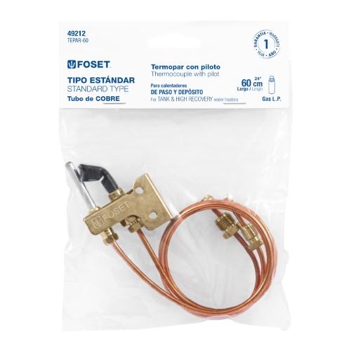 TERMOPAR CON PILOTO TUBO DE COBRE 60 CM FOSET