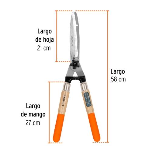 TIJERA PODA 60 cm FILO ONDULADO MANGO OVALADO ACERO CON GRIP