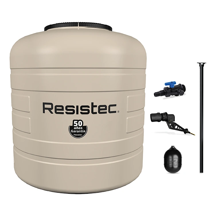 TINACO RESISTEC 1,100 L CON VALVULA DE LLENADO FLOTADOR NO. 5 MULTICONECTOR Y JARRO DE AIRE, ROTOPLAS