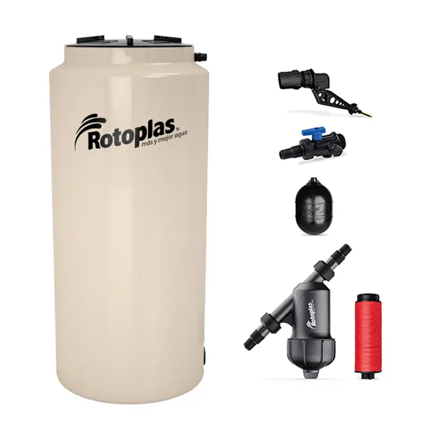 TINACO VERTICAL DE 1,000 LITROS TRICAPA(C/4 ACCESORIOS)ROTOPLAS