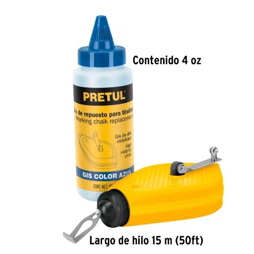 TIRALINEA PLASTICO 15M C/REPUESTO PRETUL