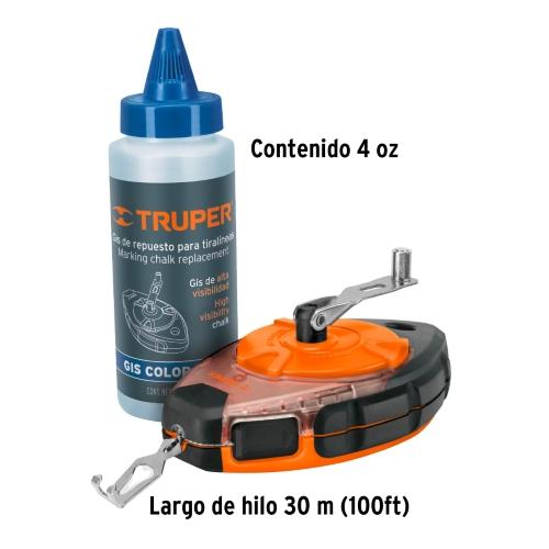TIRALINEAS PROFESIONAL PLASTICO CON GIS AZUL 30 m (100 FT)