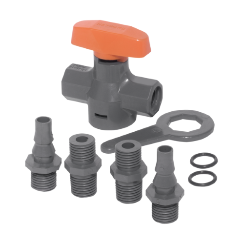 VALVULA BOLA LABORATORIO 1/4" PVC 80 LC12 HAYWARD