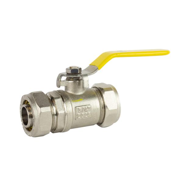 VALVULA DE PASO PARA TUBO PE-AL-PE DE 1/2 X 1/2 TUERCA COMPRESION COFLEX