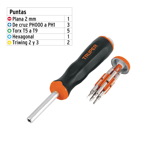 DESARMADOR DE JOYERO MULTI PUNTAS 12 EN 1 TRUPER