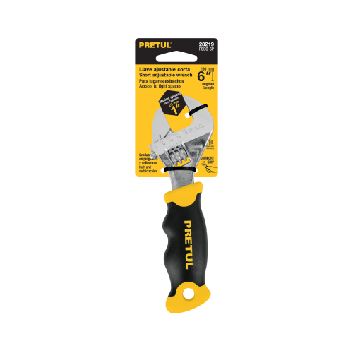 LLAVE AJUSTABLE PERICO CORTO 6 CROMADA CON GRIP PRETUL