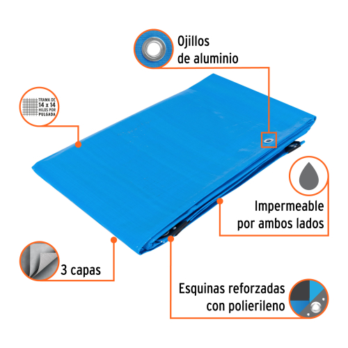 LONA REFORZADA 3 X 5 M AZUL TRUPER