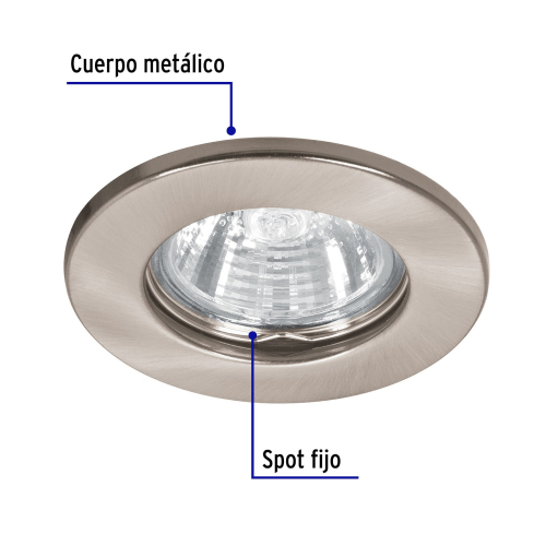 LUMINARIO REDONDO SATIN SPOT FIJO LAMPARA NO INCLUIDA VOLTECK
