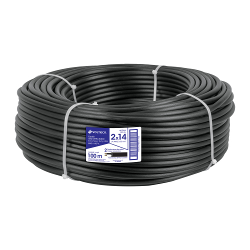 METRO DE CABLE USO EXTRA RUDO 2X 14 AWG EN ROLLO DE 100M VOLTECK