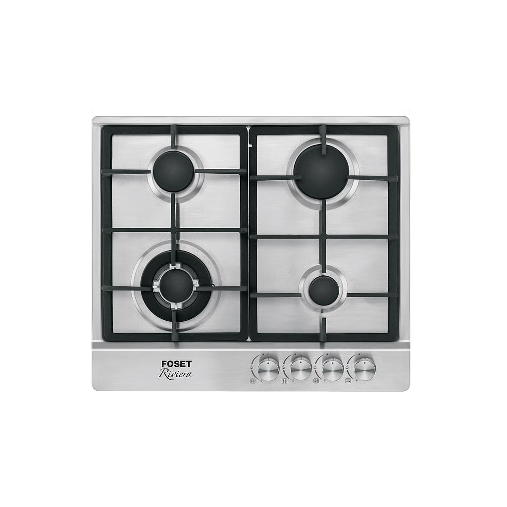 PARRILLA GAS EMPOTRABLE DE 60 cm 4 QUEMADORES ACERO INOXIDABLE FOSET RIVIERA