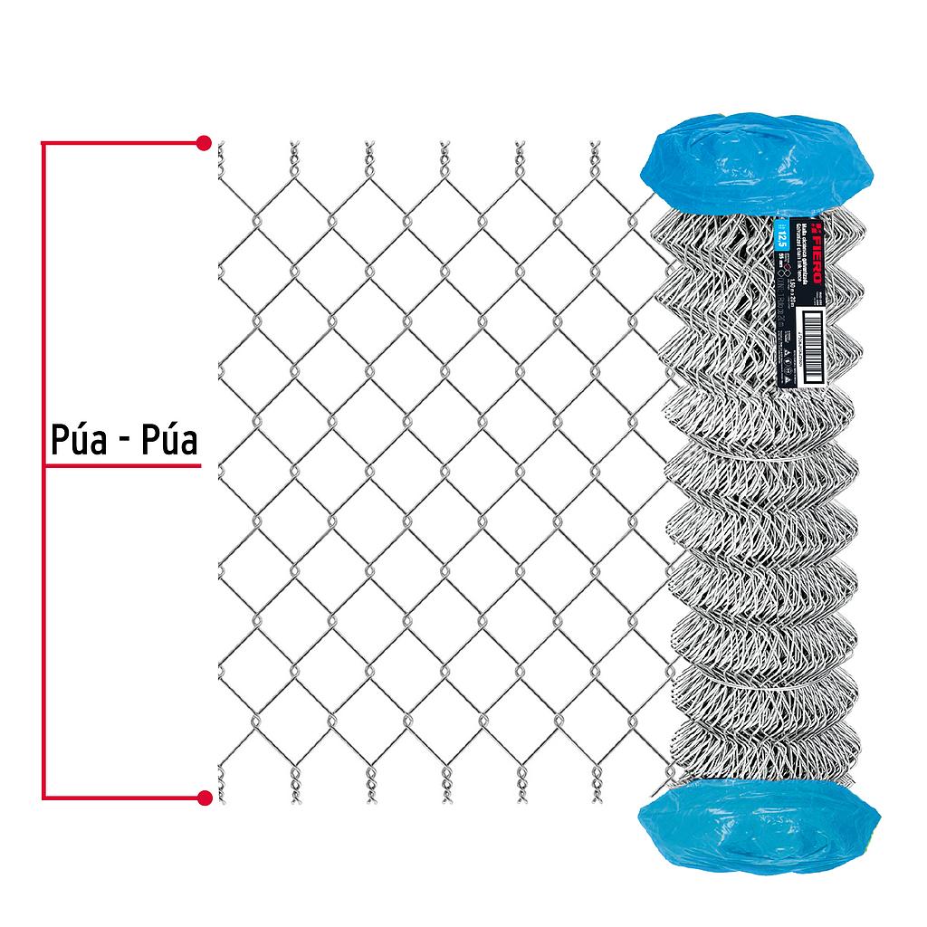 ROLLO DE MALLA CICLONICA CALIBRE 12.5 DE 1.5 X 20 m ABERTURA DE 55 mm 39 kg FIERO