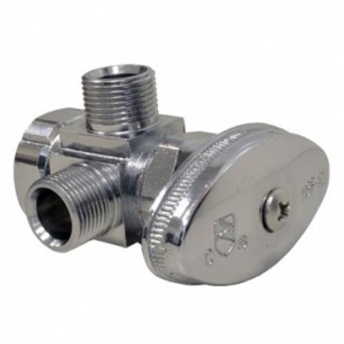 LLAVE ANGULAR DE CONTROL DE AGUA DE 1/2" ROSCA INTERNA CON 2 SALIDAS DE 1/2" ROSCA MACHO COFLEX